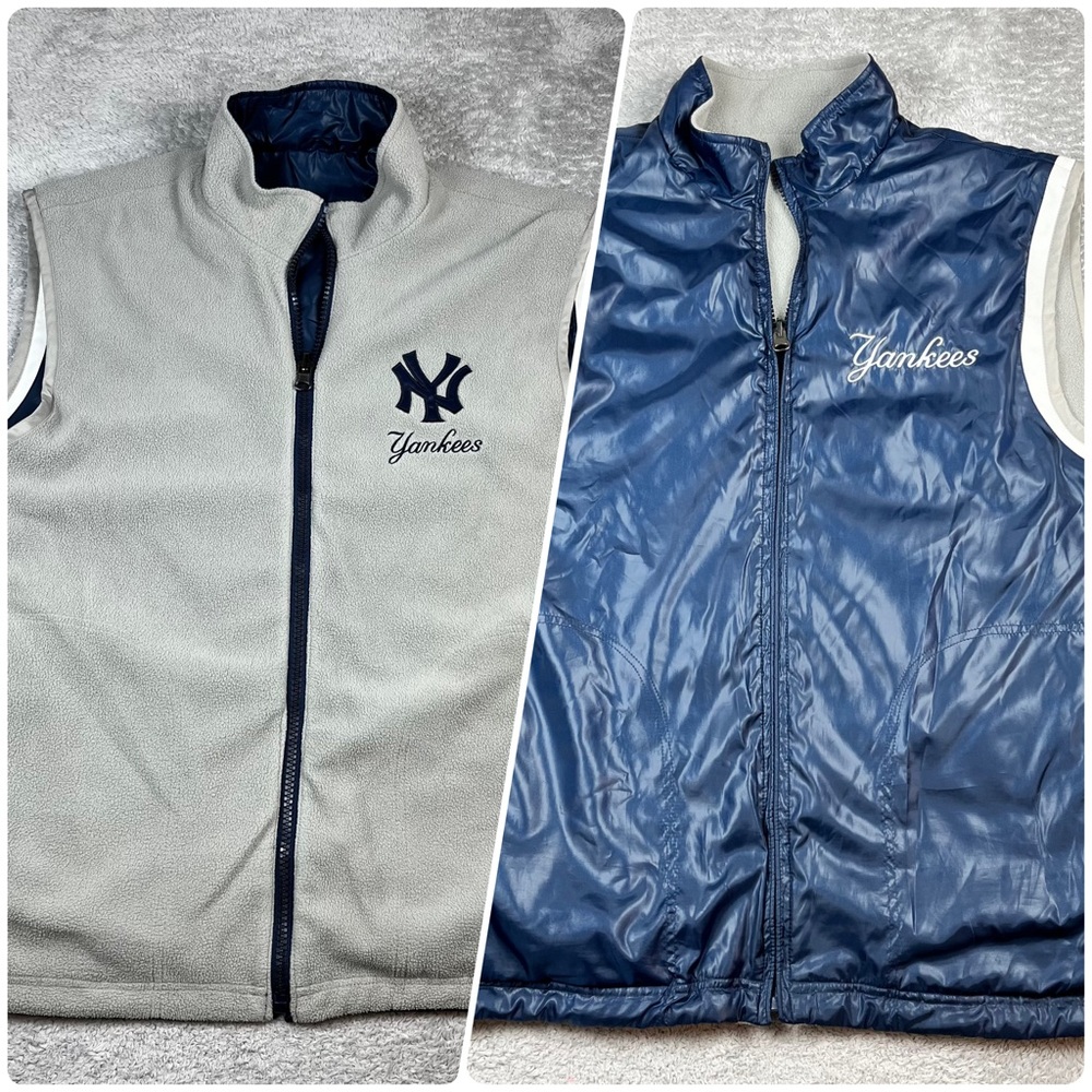 New York Yankees Reversible Vest XL G-III Sports Carl Banks MLB Fleece Nylon Zip